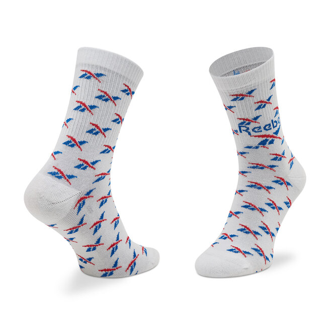 Reebok Комплект 3 чифта дълги чорапи мъжки Reebok Classics Fold-Over GG6684 White/Vector Blue/Vector Red
