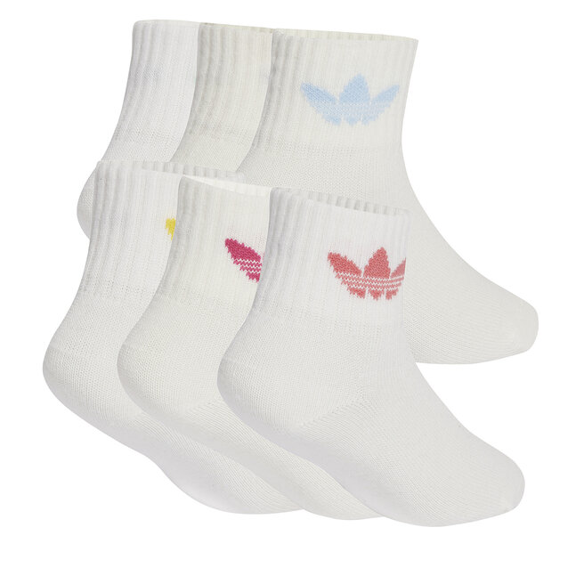 Zestaw 6 par wysokich skarpet dziecięcych adidas Kids Sock 6Pp - Biały