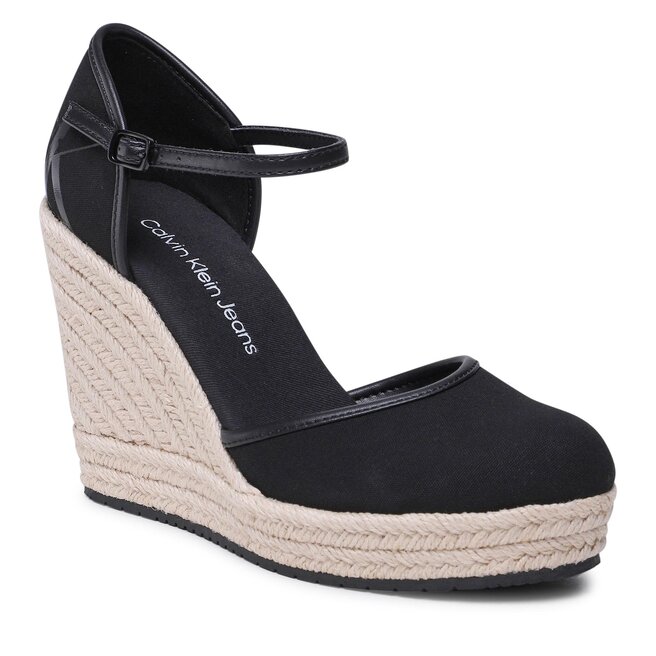 Espadrile Calvin Klein Jeans Wedge Sandal Close Toe Ess YW0YW01194 Black BDS