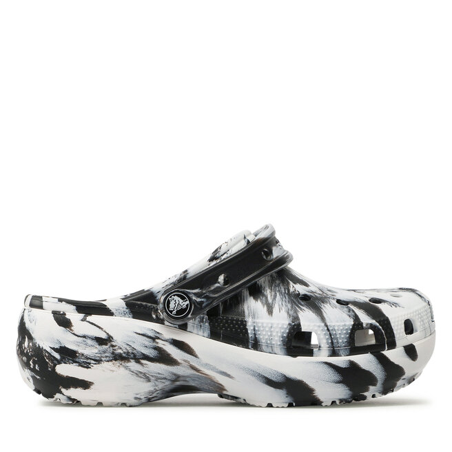 Crocs Șlapi Crocs Classic Platform Marbled Clogw 207176 Black/White