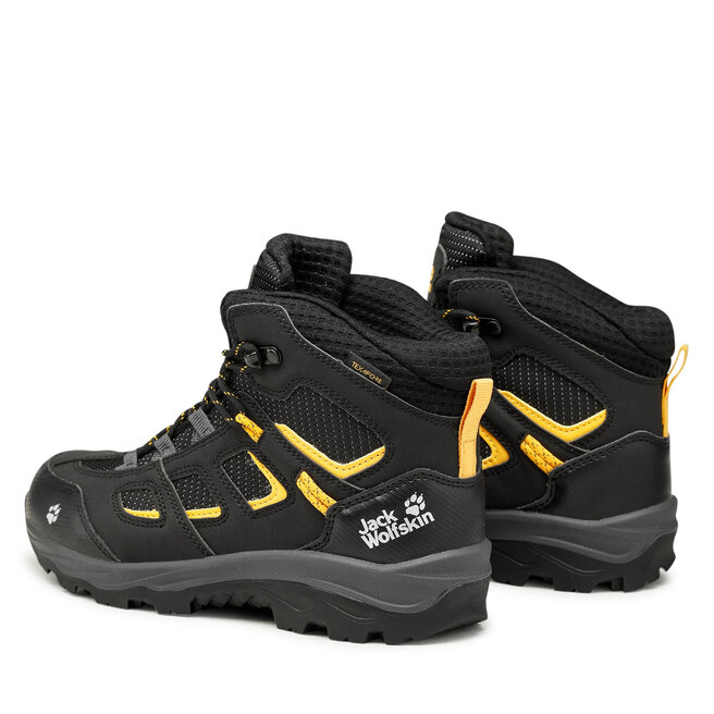 Jack Wolfskin Bakancs Jack Wolfskin Vojo Texapore Mid K 4042181 Black/Burly Yellow