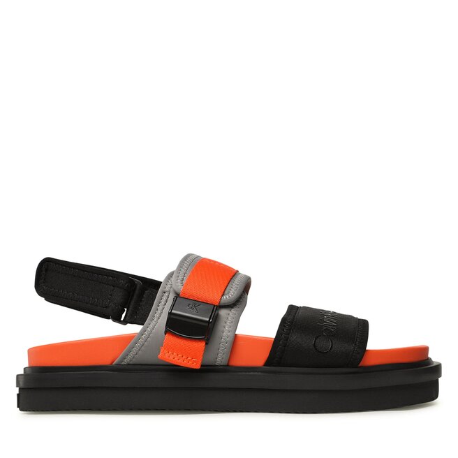 Calvin Klein Jeans Sandalen Calvin Klein Jeans Doublebar Hardware YM0YM00643 Black/Orange 0JH