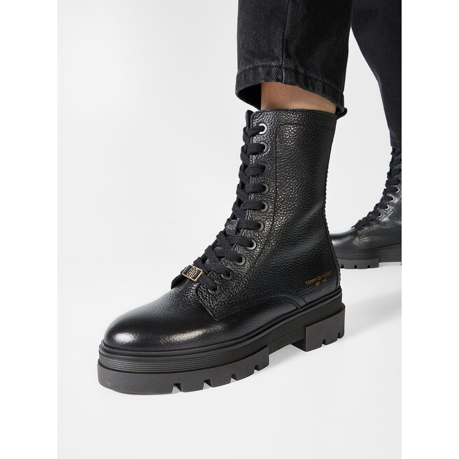 tommy hilfiger monochromatic lace up boot