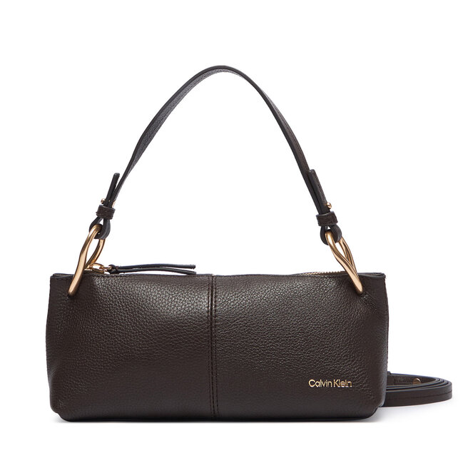 Torebka Calvin Klein Slouchy Leather Small Conv Bag LV04F3659G Brązowy -