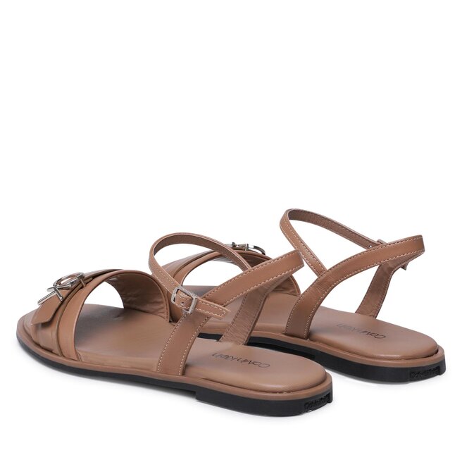 Calvin Klein Sandale Calvin Klein Almond Sandal W/Hw HW0HW01483 Safari Canvas RBC