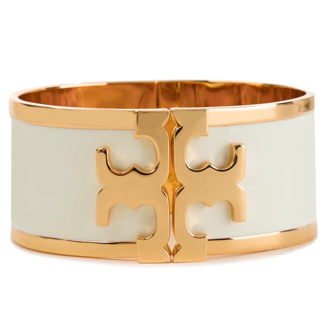 Bracelet Tory Burch Enamel Raised Logo Wide Cuff 37775 New Ivory/Tory Gold  119 • 