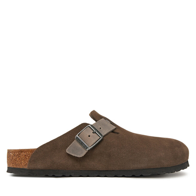Klapki Birkenstock Boston zamsz - Brązowy