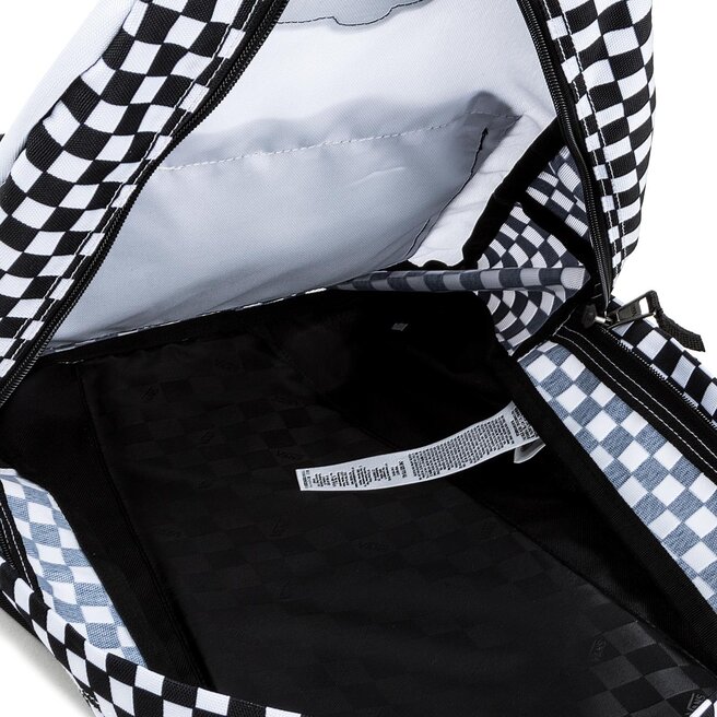 Vans realm backpack black and white hot sale