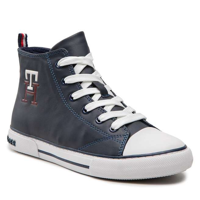 Teniși Tommy Hilfiger High Top Lace Up Sneaker T3X9-32452-1355 S Blue 800