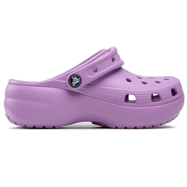 lilac platform crocs