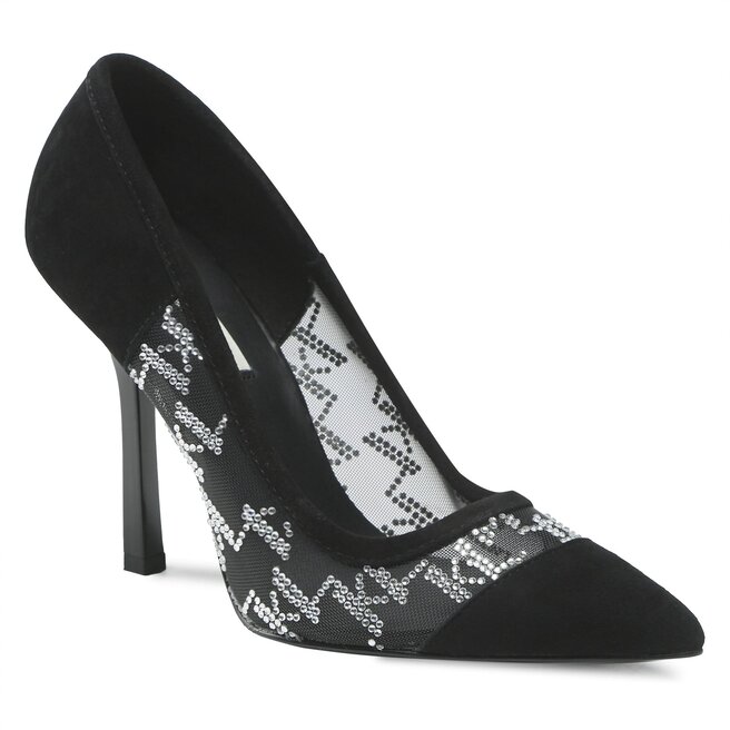 Pantofi cu toc subțire KARL LAGERFELD KL30914D Glitter Mix Blk W/Sliver BLK imagine noua