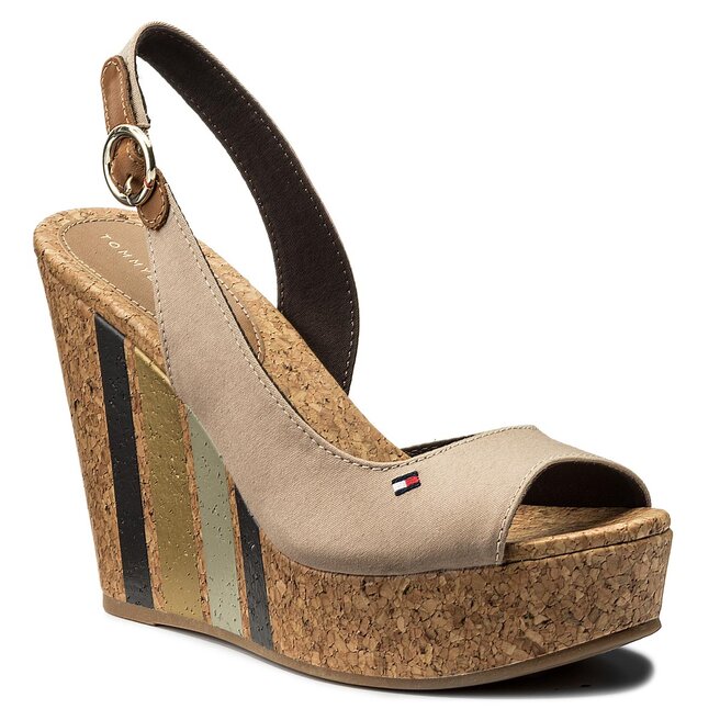 Sandales Tommy Hilfiger Wedge With Printed Stripes FW0FW02794