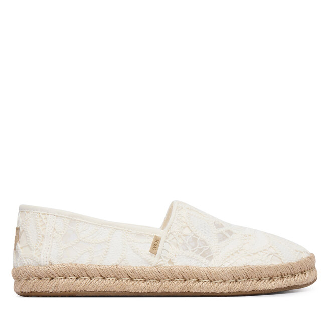 Espadryle Toms Egret Floral Crochet 10023030 Biały - kobiece