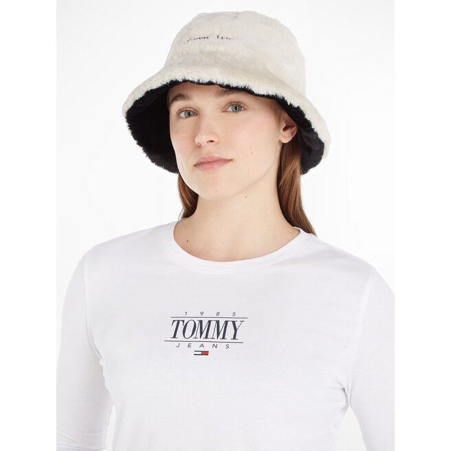 Tommy Jeans Kalap Tommy Jeans Tjw Fuzzy Rev. Bucket Hat AW0AW15459 Black And Bleached Stone 0GM