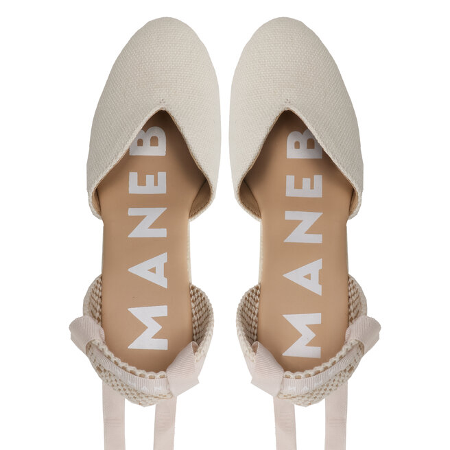 Manebi Espadrile Manebi Shaped Wedge Espadrilles O 7.0 WH White