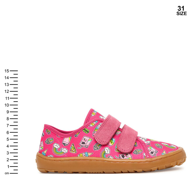 Kapcie Froddo Barefoot Canvas G1700440-10 D Różowy - dziewczęce