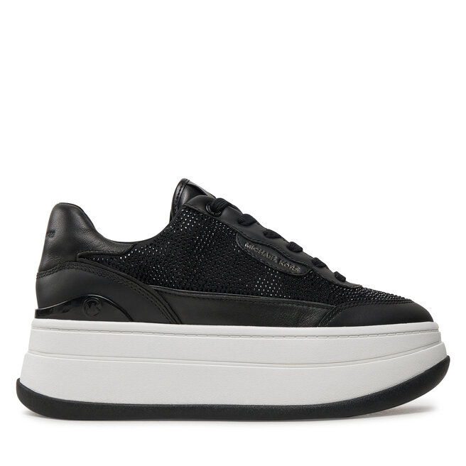 Sneakersy MICHAEL Michael Kors Hayes Embellished Leather Sneaker - Czarny
