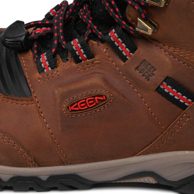 Keen Trekingová obuv Keen Ridge Flex Mid Wp 1025585 Bison/Red Carpet
