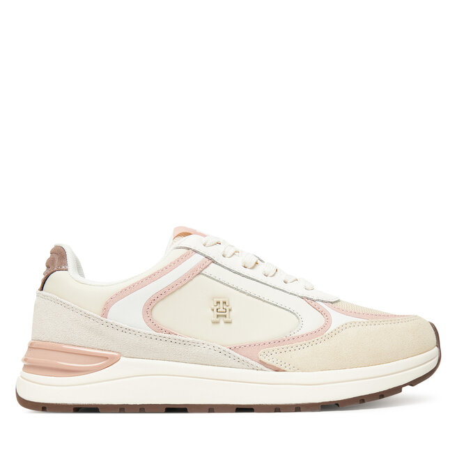 Sneakersy Tommy Hilfiger Casual Fashion Runner Mix - Écru