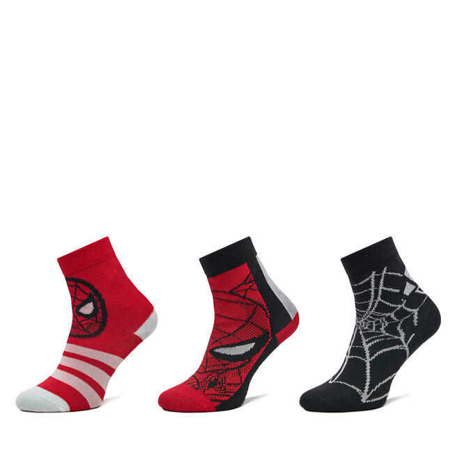 Zestaw 3 par wysokich skarpet dziecięcych adidas Marvel Spider-Man - Czerwony