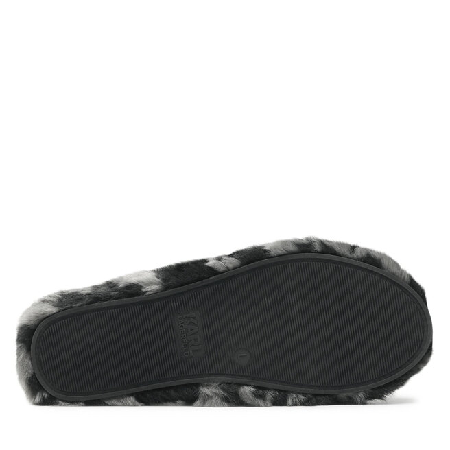 KARL LAGERFELD Papuci de casă KARL LAGERFELD KL40203 Black Faux Fur w/Dk Grey