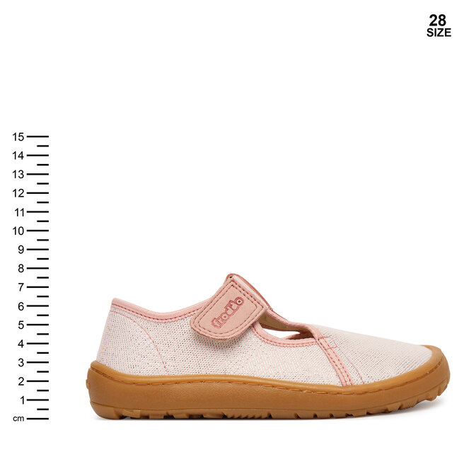 Kapcie Froddo Barefoot Canvas T-Bar G1700439-2 S Różowy - dziewczęce
