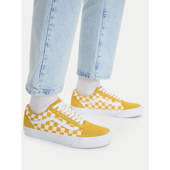 Tenisówki Vans Old Skool Checkerboard VN000DB3ZX71 Żółty - kobiece
