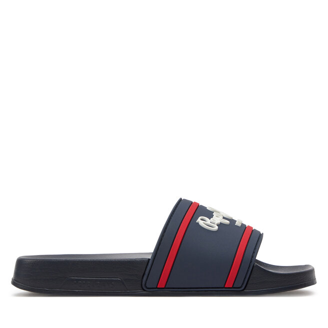 Klapki Pepe Jeans Slider Logo B - Granatowy