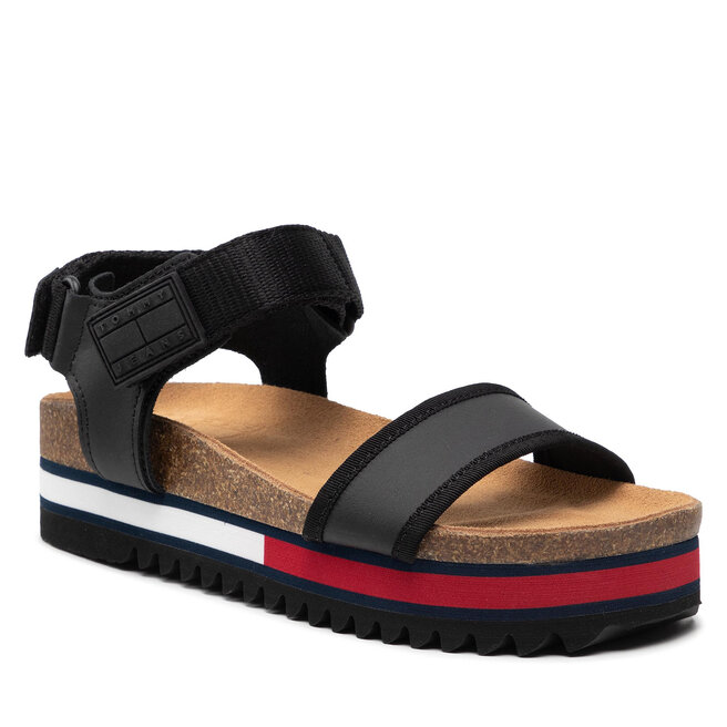 Sandale Tommy Jeans Flag Outsole Tommy Jeans Sandal EN0EN01806 Black BDS
