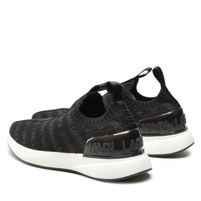 KARL LAGERFELD Sneakersy KARL LAGERFELD KL62119 Black Knit Textile W/Lt Grey
