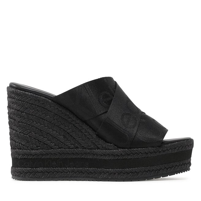 Calvin Klein Jeans Еспадрили Calvin Klein Jeans Wedge Sandal Webbing YW0YW00961 Black DBS