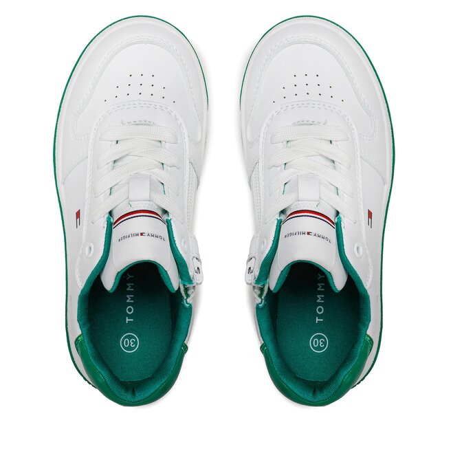 Tommy Hilfiger Sneakers Tommy Hilfiger Low Cut Lace-Up Sneaker T3X9-32871-1355 M White/Green X165