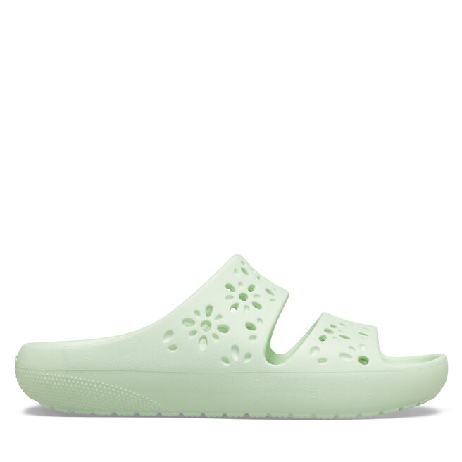 Klapki Crocs Classic Floral Cutout Sandal - Zielony