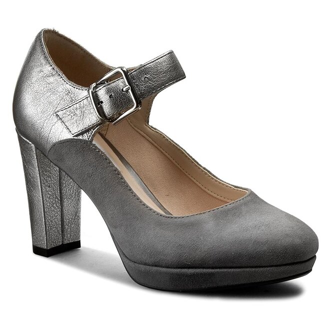 P buty Clarks Kendra Gaby 261227974 Dark Grey Combi eobuwie .pl