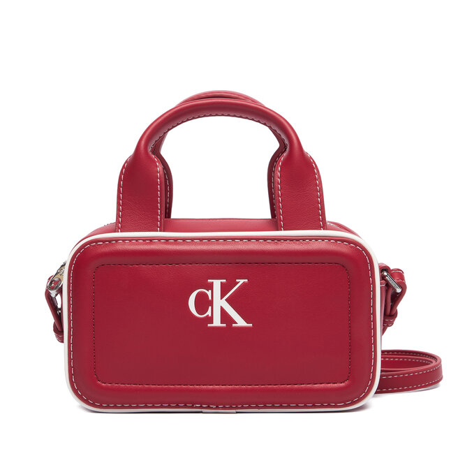Torebka Calvin Klein Contrast Ck Mini Bauletto Bag LV04F1257G Bordowy -