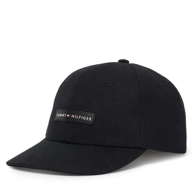 Czapka z daszkiem Tommy Hilfiger Logo Patch Canvas Baseball Cap AM0AM14119 Czarny -