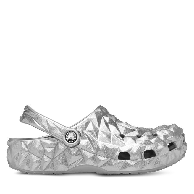 Klapki Crocs Cls Metallic Geometric Clog - Srebrny