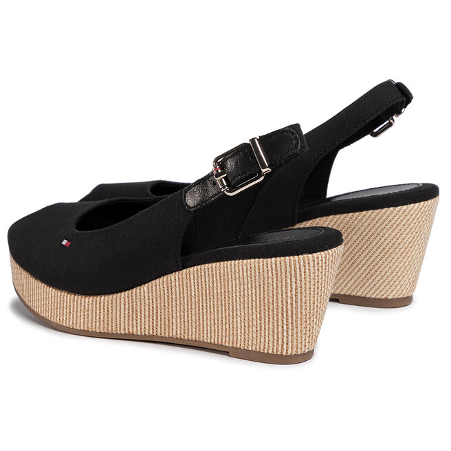 Tommy Hilfiger Espadrilky Tommy Hilfiger Iconic Elba Sling Back Wedge FW0FW04788 Black BDS