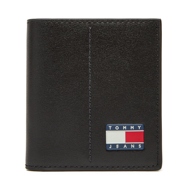 Duży Portfel Męski Tommy Jeans Tjm Heritage Leather Cc & Coin - Czarny
