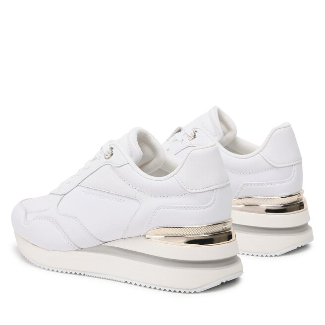 Tommy Hilfiger Сникърси Tommy Hilfiger Wedge Sneaker With Gold FW0FW07031 White YBS
