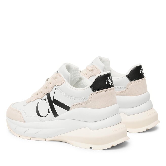Calvin Klein Jeans Sneakers Calvin Klein Jeans Wedge Runner Mix Lth Wn YW0YW01099 Bright White/Creamy White/Silver
