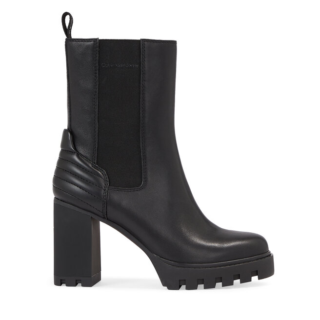 Botki Calvin Klein Jeans Platform Chelsea Lth Wn - Czarny