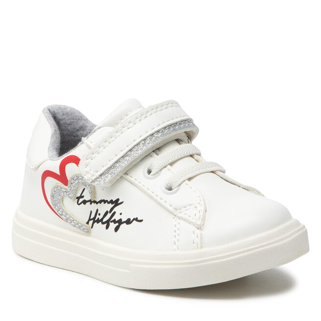 Sneakers Tommy Hilfiger Low Cut Lace-Up/Velcro Sneaker T1A4-32132-1374 M White/Silver X025