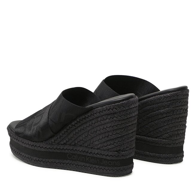 Calvin Klein Jeans Еспадрили Calvin Klein Jeans Wedge Sandal Webbing YW0YW00961 Black DBS