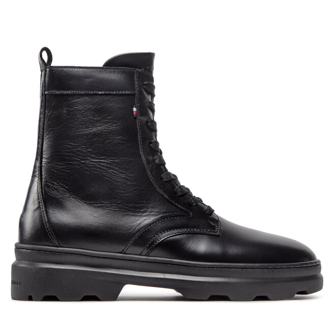 Tommy Hilfiger Kozačky Tommy Hilfiger Comfort Hilfiger Lth High Boot FM0FM04192 Black BDS