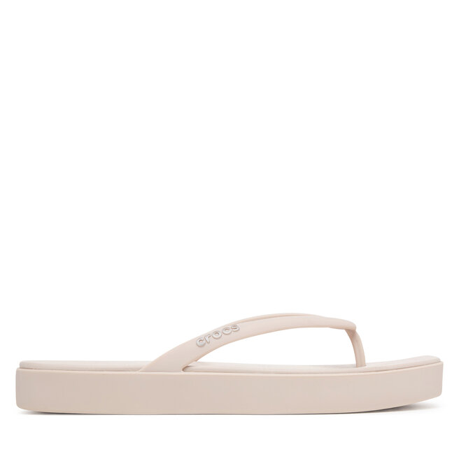 Japonki Crocs Miami Square Flatform Flip 214161 Kremowy