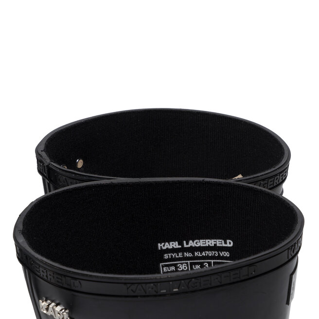 KARL LAGERFELD Gumijasti škornji KARL LAGERFELD KL47073 Black Rubber