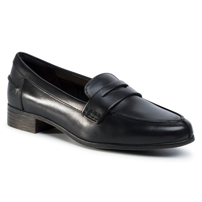 Pantofi Clarks Hamble Loafer 261477394 Black Leather