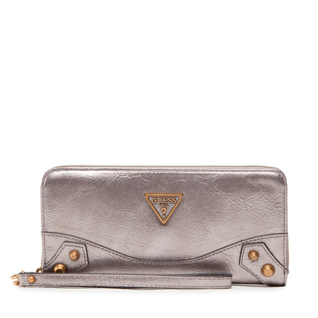 Guess Jania Portafoglio Zip Around Nero - Acquista A Prezzi Outlet