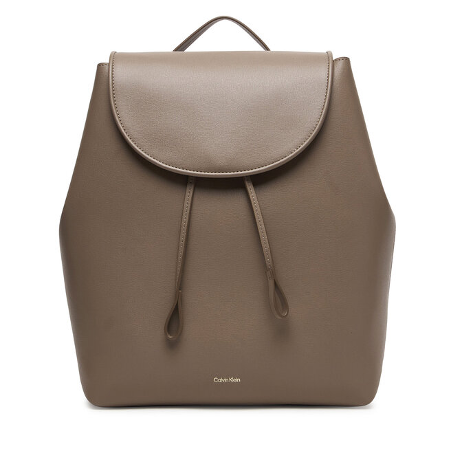 Plecak Calvin Klein Foil Logo Large Flap Backpack LV04F3505G Brązowy -